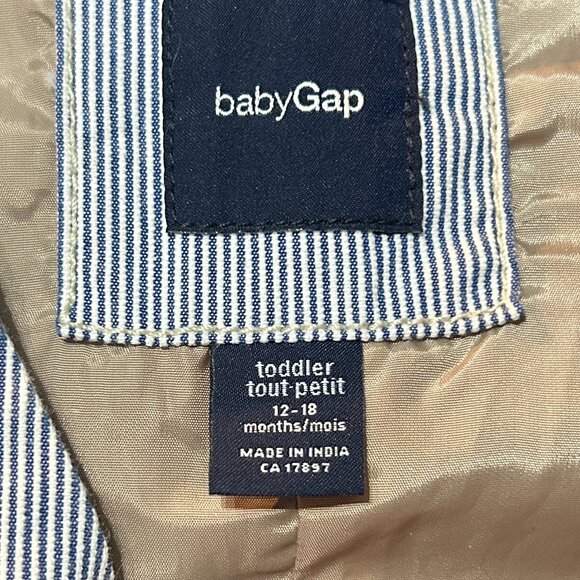 Vintage Baby Gap Boys Light Blue Pinstripe Vest 12–18 Mths Formal Suit Party - Picture 3 of 5